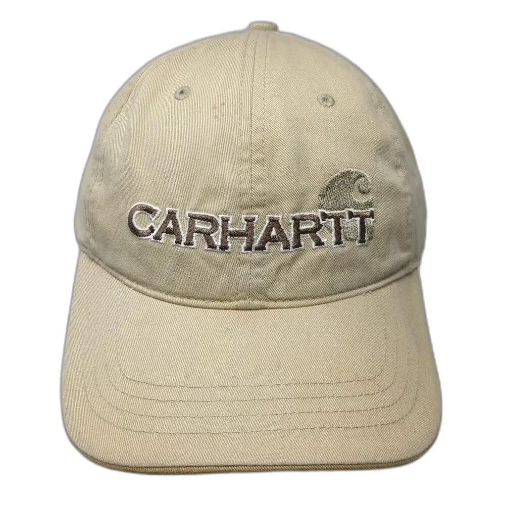 Carhartt Baseball Cap Beige One Size Strapback Embroidered Logo Cotton Hat